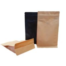 platte bodemzakken / Box Pouch met ventiel met zipper (110+55x185mm) 100g