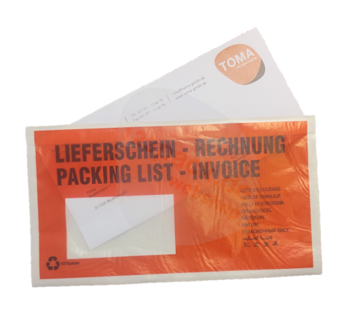Paklijst-enveloppen pergamijn papier "rood"
